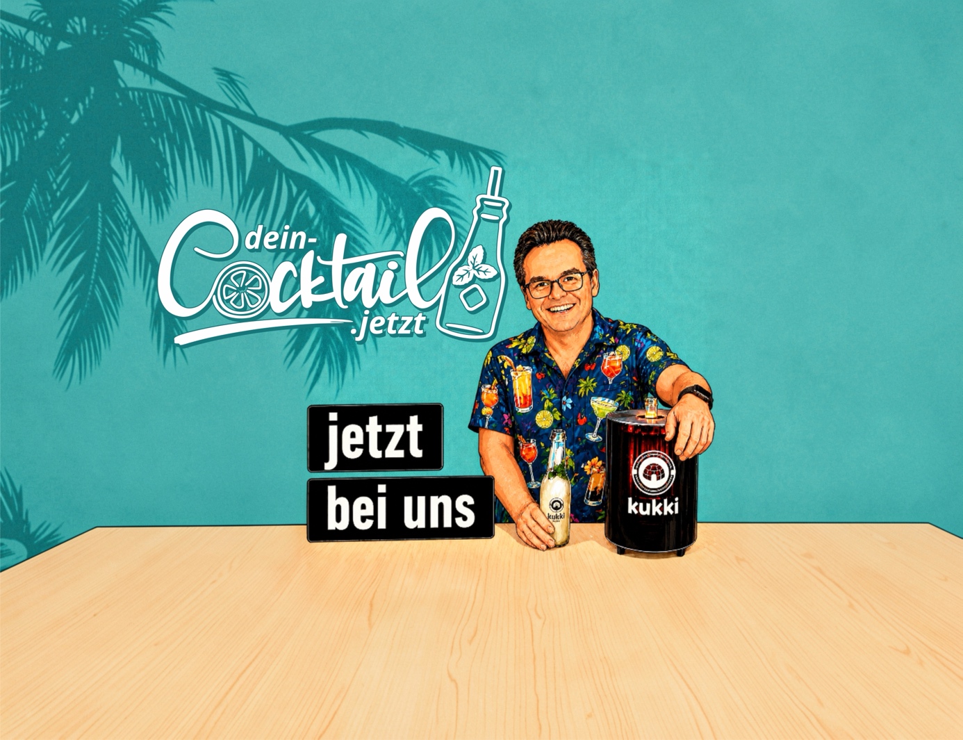 Kukki Cocktail-Präsentation mit Kukki-Toaster